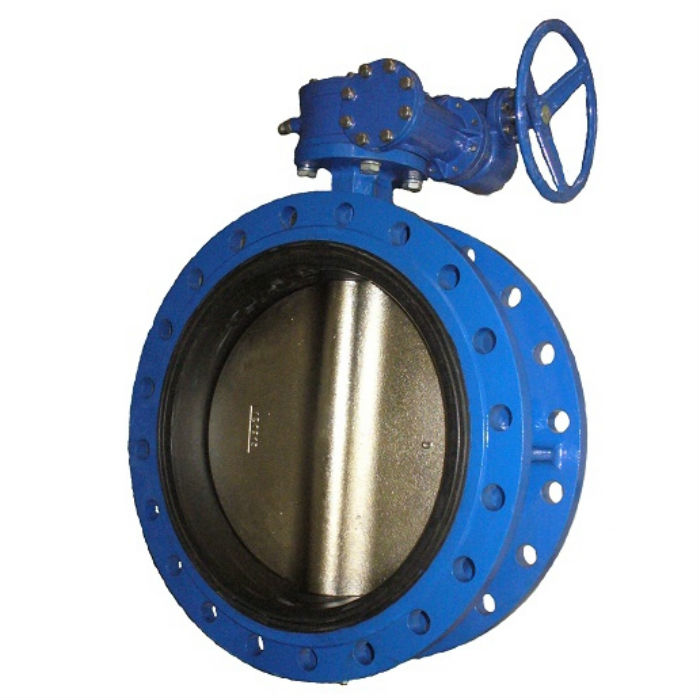Затвор стальной поворотный фланцевый  с редуктором (диск - угл. сталь)   Ру-10 Ду-65